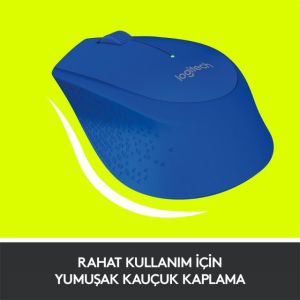 LOGITECH M280 KONFORLU KABLOSUZ OPTİK MOUSE-MAVİ 910-004290