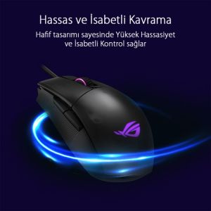 ASUS ROG STRIX IMPACT II ÇİFT EL OYUNCU MOUSE 6200 DPI SENSÖR AURA SYNC RGB