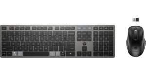 9T5B0UT 725 Multi-Device Rechargeable Wireless Keyboard and Mouse Combo