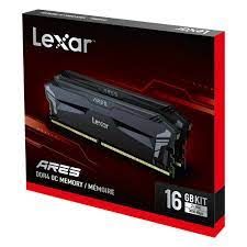 LEXAR ARES RAM DT GAMING DDR4 UDIMM 16GB KIT (2x8GB) 3600 MEMORY WITH HEATSINK AND RGB LIGHTING BLACK COLOR DUAL PACK LD4BU008G-R3600GDLA