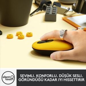 LOGITECH POP MOUSE BLAST EMOJİ TUŞLU SESSİZ KABLOSUZ MOUSE - SARI&SİYAH 910-006546