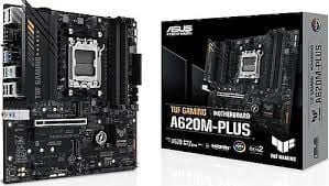 ASUS TUF GAMING A620M-PLUS AMD A620 AM5 DDR5 6400 2xDP HDMI Çift M2 USB3.2 AURA RGB 2.5Gbit LAN mATX ASUS TUF PROTECTION