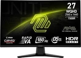 MSI 27 MAG 274CQF 2560x1440 (WQHD) CURVE 1500R RAPID VA 180HZ 0.5MS (GTG) ADAPTIVE-SYNC SIYAH GAMING MONITOR