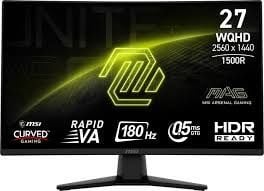MSI 27 MAG 274CQF 2560x1440 (WQHD) CURVE 1500R RAPID VA 180HZ 0.5MS (GTG) ADAPTIVE-SYNC SIYAH GAMING MONITOR