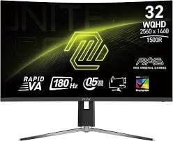 MSI 31.5 MAG 32CQ6PF 2560x1440 (WQHD) 16:9 CURVE 1500R RAPID VA 180Hz 0.5MS ADAPTIVE-SYNC GAMING MONITOR