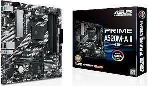 ASUS PRIME A520M-A II/CSM AMD A520 AM4 DDR4 4866 DP HDMI VGA M2 USB3.2 mATX ASUS 5X PROTECTION III UCRETSIZ UZAKTAN YONETIM YAZILIMI