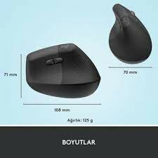 LOGITECH LIFT KABLOSUZ ERGONOMİK DİKEY MOUSE SİYAH 910-006473
