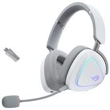 ASUS ROG DELTA II - BEYAZ KABLOSUZ OYUN KULAKLIĞI (50MM TİTANYUM SÜRÜCÜLER ROG SPEEDNOVA 10MM SÜPER GENİŞ BANT MİKROFON 153-SAAT PİL ÖMRÜ DUALFLOW SES BT 2.4GHZ 3.5MM PC SWITCH PS4 PS5 XBOX