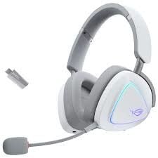 ASUS ROG DELTA II - BEYAZ KABLOSUZ OYUN KULAKLIĞI (50MM TİTANYUM SÜRÜCÜLER ROG SPEEDNOVA 10MM SÜPER GENİŞ BANT MİKROFON 153-SAAT PİL ÖMRÜ DUALFLOW SES BT 2.4GHZ 3.5MM PC SWITCH PS4 PS5 XBOX