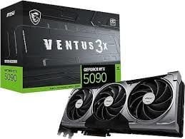 MSI VGA GEFORCE RTX 5090 32G VENTUS 3X OC RTX5090 32GB GDRR7 512B DX12 PCIE 5.0 X16 (3XDP 1XHDMI)