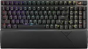 ASUS ROG STRIX SCOPE II 96 WL/NX SNOW/PBT/UK WIRELESS OYUNCU KLAVYESİ 3 FARKLI BAĞLANTI (2.4GHz RF, BLUETOOTH, KABLOLU) ROG NX SNOW MEKANİK SWITCH AURA SYNC RGB VE BİLEK DESTEĞİ İNGİLİZCE