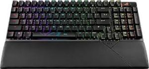ASUS ROG STRIX SCOPE II 96 WL/NX SNOW/PBT/UK WIRELESS OYUNCU KLAVYESİ 3 FARKLI BAĞLANTI (2.4GHz RF, BLUETOOTH, KABLOLU) ROG NX SNOW MEKANİK SWITCH AURA SYNC RGB VE BİLEK DESTEĞİ İNGİLİZCE