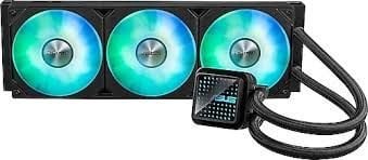 ASUS PRIME LC 360 ARGB SIVI SOĞUTUCU ÖZEL TASARLANMIŞ CPU TEMAS ALANI VE KANATÇIKLI KANALLARA SAHİP SONSUZ AYNA LENS SEÇENEKLERİ OLAN SU BLOĞU, ARGB FANLAR VE AURA AYDINLATMA 6 YIL GARANTİ