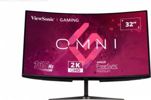 VIEWSONIC VX3218C-2K GAMING MONITOR 31,5 1ms 165Hz VA 2560x1440 2K 250 HDMI DP 16:9 80M:1 16.7M HOPARLOR 3 KENAR CERCEVESIZ 1500R KAVIS FREESYNC PREMIUM FLICKER FREE MAVI ISIK FILTRESI TILT VESA
