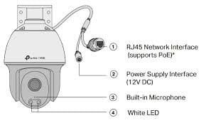VIGI-C540S 4MP Outdoor Night-Piercing Color Vision Pan Tilt Network Camera