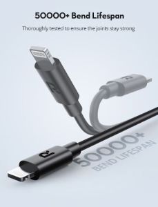 RP-CB1016 Type-C to Lightning Cable 1m TPE Black