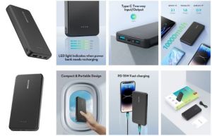 RP-PB1215 10.000mAh 15W 3 portlu 1A 1C 1Micro B İnce Siyah Powerbank