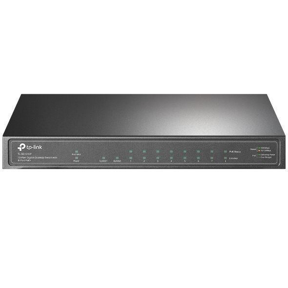 TP-LINK TL-SG1210P 10 PORT GİGABİT POE+ 8PORT GİGABİT POE 1 PORT GİGABİT RJ45 1 PORT GİGABİT SFP SWITCH