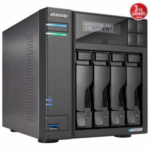 ASUSTOR AS6704T INTEL N5105 4 YUVALI (4X22TB DESTEĞİ) 4GB DDR4(16GB RAM DESTEĞİ) M.2 x4 PCIe x1 2.5GbE x2 USB 3.2 x3