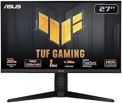 ASUS TUF GAMING VG27AQML1A-W 27 HDR400 GAMING 2K IPS FREESYNC VE G-SYNC UYUMLU 2560x1440 1MS 260HZ DP HDMI USB MM VESA 3YIL ELMB SYNC PIVOT MONITOR