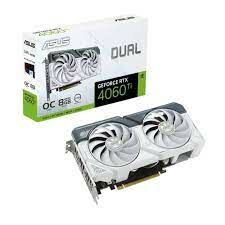 ASUS GEFORCE RTX 4060 TI DUAL RTX4060TI O8G-WHITE 8GB GDDR6 128bit OC HDMI 3xDP RGB DLSS3 EKRAN KARTI