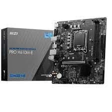 MSI MB PRO H610M-E SOKET 1700 DDR5 5600MHZ(OC) HDMI VGA M.2 USB3.2 1x 1G LAN mATX