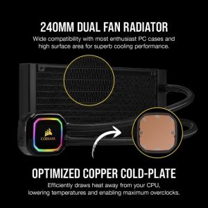 CORSAIR CW-9060043-WW ICUE H100I RGB PRO XT 240 MM SIVI ISLEMCI SOGUTUCU (INTEL 1200 1150 1151 1155 1156 1366 2011 2066 / AMD AM4 AM