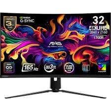 MSI 31.5 MAG 321CUP QD-OLED 3840X2160 (UHD) 16:9 CURVE 1700R QD-OLED 165HZ 0.03MS ADAPTIVE-SYNC GAMING MONITOR