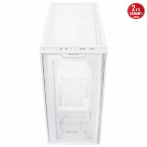 ASUS A21 360 MM SOĞUTUCU ALANI 380 MM ‘E KADAR GPU ALANI STANDART ATX PSU DESTEKLİ GİZLİ KABLO BÖLMELİ MICRO-ATX KASA BEYAZ