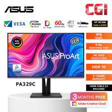 ASUS PROART PA329C 32 4K IPS HDR 3840X2160 5MS DP HDMI USB TYPE C MM VESA 3YIL 99 5 ADOBE RGB 100 REC 709 100SRGB 90 DCI P3 10BIT PIVOT