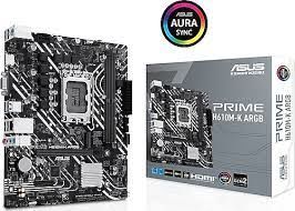ASUS PRIME H610M-K D4 ARGB Intel H610 LGA1700 DDR4 3200 HDMI M2 USB3.2 AURA RGB mATX ASUS 5X PROTECTION III