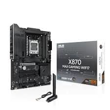 ASUS X870 MAX GAMING WIFI7 AMD X870 AM5 DDR5 8000 HDMI 2xUSB4 3x M2 USB3.2 WiFi 7 + BT AURA RGB 5Gbit LAN ATX 12+2+1 Güç Aşamaları, Çift USB4, 3xM.2 slot, Advanced AI PC-Ready
