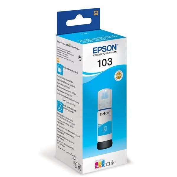 EPSON C13T00S24A (103) MAVİ MÜREKKEP KARTUŞ 65ML L5190, L3160, L3156, L3151, L3150, L3111, L3110, L1110