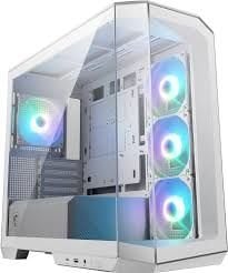 MSI MAG PANO M100R PZ WHITE Temperli Cam 3x120mm 1x120mm ARGB Fan Matx Beyaz Panoramik Gaming Bilgisayar Kasası