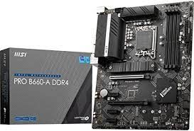 MSI PRO B660-A DDR4 SOKET 1700 DDR4 4800(OC) PCI-E Gen 4 ,M.2 USB3.2 1x 2.5G LAN ATX