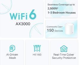 DECO-X50-1P AX3000 Whole Home Mesh Wi-Fi 6 System