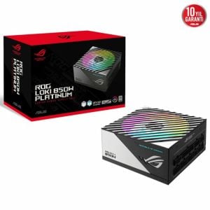 ASUS ROG LOKI SFX-L 850P PLATINUM MODÜLER ATX 3.0 UYUMLU 120MM PWM ARGB FAN PCIe 5.0 BEYAZ 10 YIL GARANTI