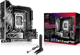 ASUS MB ROG STRIX Z890-I GAMING WIFI INTEL Z890 LGA1851 DDR5 8600 DP HDMI 2XUSB4 5X M2 USB3.2 WIFI 7 + BT AURA RGB 2.5GBİT LAN ATX 16+1+2+2 GÜÇ AŞAMALARI THUNDERBOLT 4 DIMM FIT M.2 Q-RELEASE