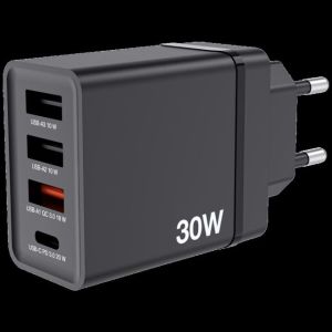 49700 CHR-30EU1 USB CHARGER 30W WITH 1 X USB-C PD 20 W/1XUSB-A QC 3.0/2 XUSB