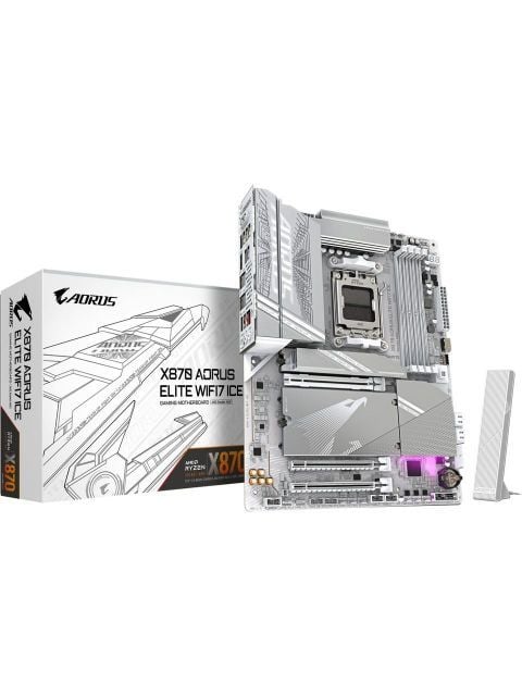 X870A-ELITE-WF7ICE X870 AORUS ELITE WIFI7 ICE 8200MHz OC DDR5 AM5 M.2 HDMI DP ATX Anakart