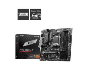MSI MB PRO B650M-P AM5 DDR5 6000MHZ(OC) HDMI DP VGA 2X M.2 USB3.2 2.5G LAN MATX