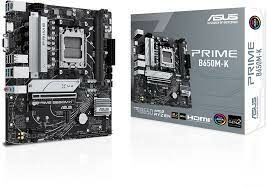ASUS MB PRIME B650M-K AMD B650 AM5 DDR5 6400 DP VGA 2x M2 USB3.2 AURA RGB 2.5Gbit LAN mATX 96GB’a KADAR RAM DESTEGI ASUS 5X PROTECTION III