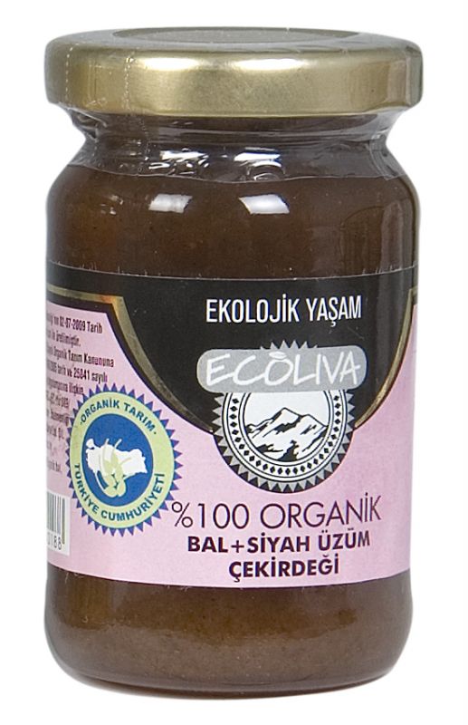 ORGANİK SİYAH ÜZÜM ÇEKİRDEĞİ + BAL 125GR