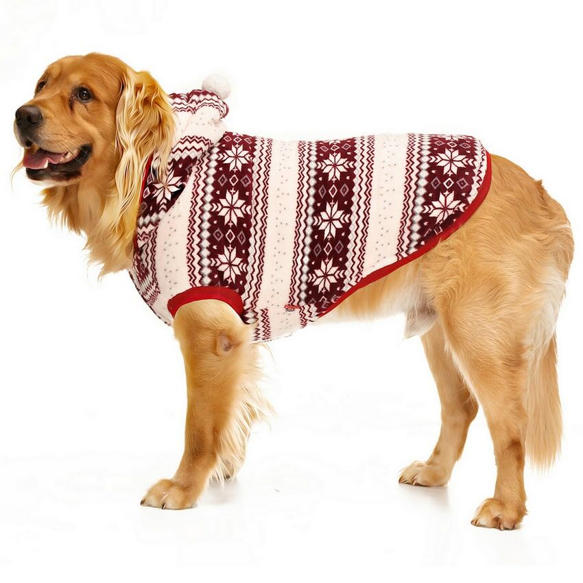Köpek Büyük Irk Sweater Ponponlu Polar Bordo