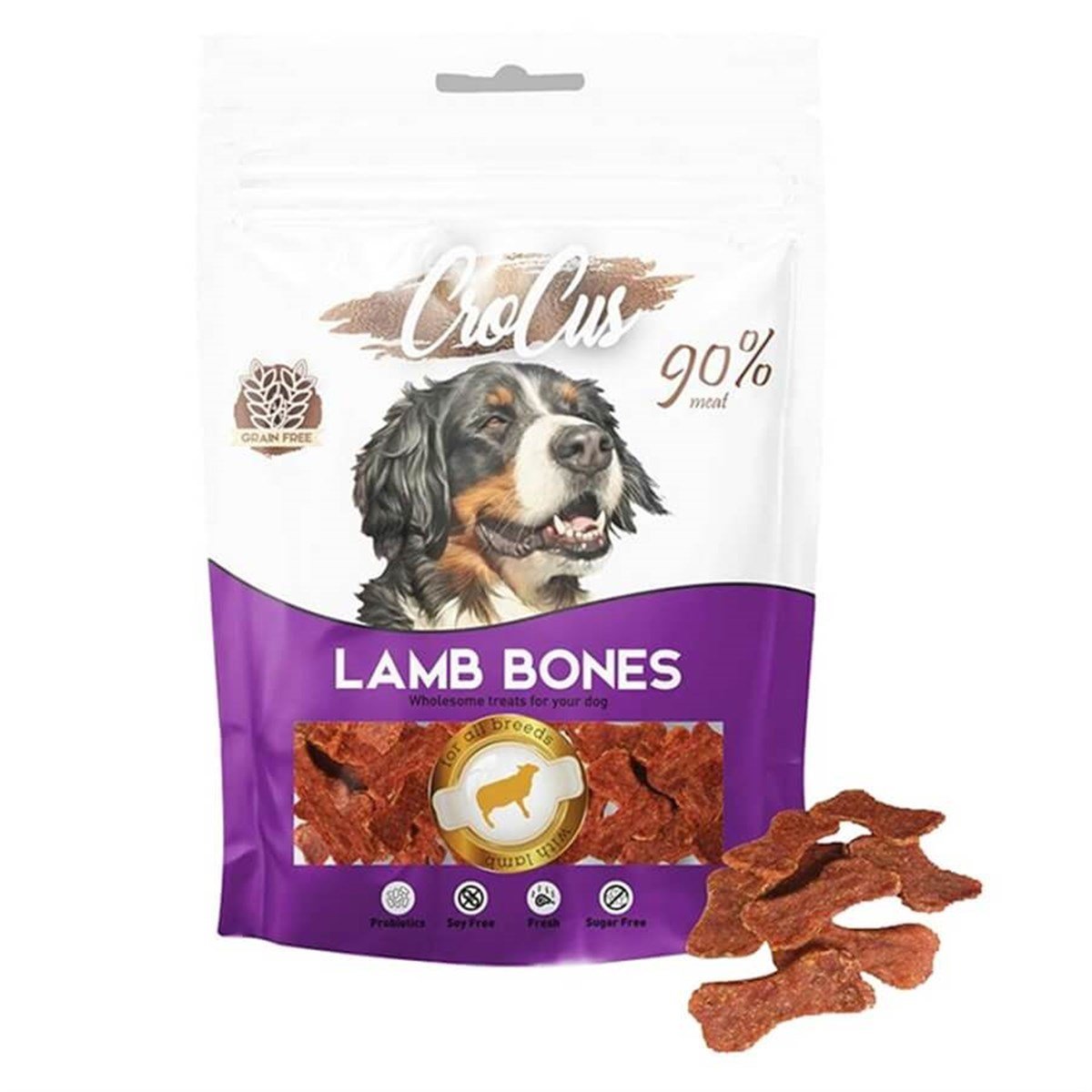 Crocus Lamb Bones Kemik Şeklinde Kuzulu Köpek Ödülü 80 gr