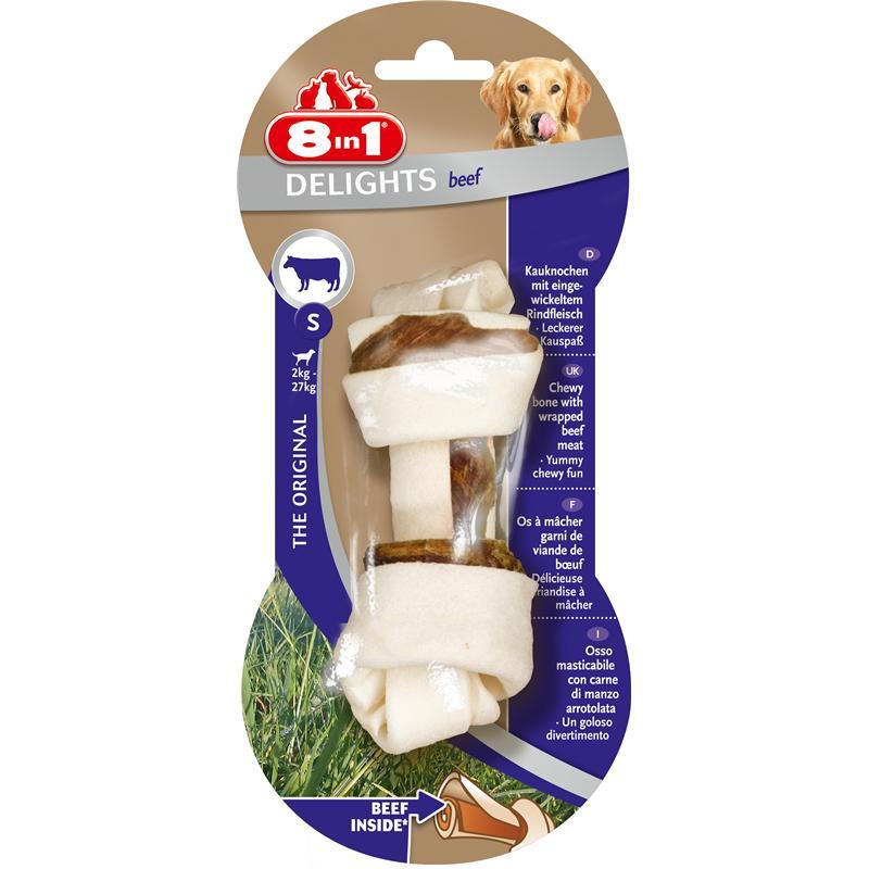 8in1 Delights Bones Biftekli Köpekler İçin Ağız Bakım Kemiği Small