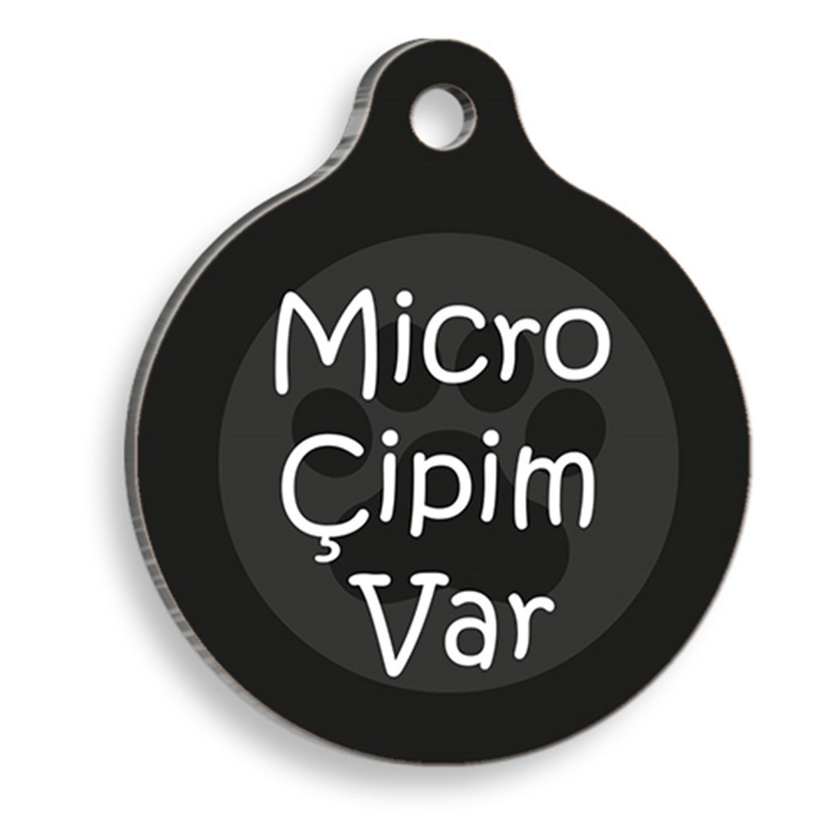 Dalis Mikro Çipim Var Yuvarlak Kedi ve Köpek Künyesi 2,5 Cm