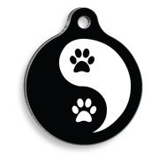 Dalis Yin Yang Patiler Yuvarlak Kedi ve Köpek Künyesi 3,8 Cm