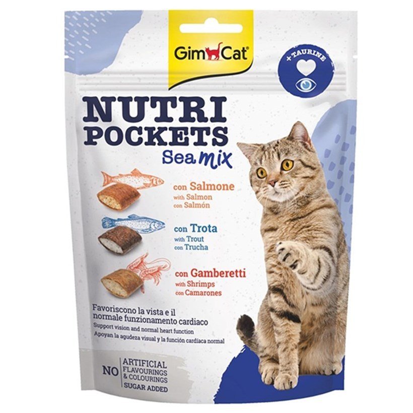 GimCat Nutripockets Sea Mix Taurinli Kedi Ödülü 150gr