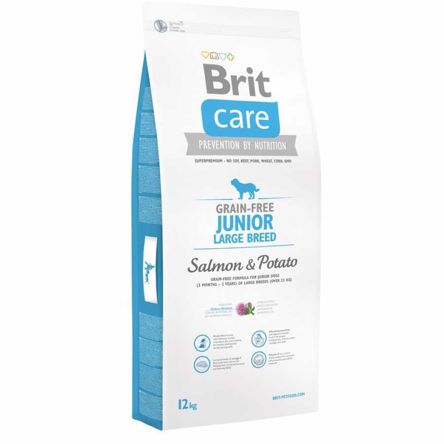 BritCare Junior Large Somon-Patatesli Tahılsız Yavru Köpek Maması 3 Kg